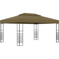 Syfax Belüfteter Gartenpavillon Taupe 3x4 m mit Stahlgestell und 180 g/m² Stoffgewicht