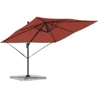 Syfax Roma Parasol Rot 286 x 284 x 265 cm Aluminium und Polyester
