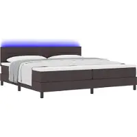 Syfax Boxspringbett mit Matratze Dunkelbraun 200 x 200 cm Stoff
