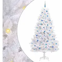 Syfax Künstlicher klappbarer Weihnachtsbaum Weiß 240 cm PVC und Stahl