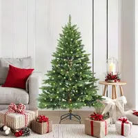 vidaXL "Schlussverkauf" Künstlicher Weihnachtsbaum(1 pc) - Kunstbaum/Tannenbaum - mit 150 LEDs Grün 150 cm PE und PVC C7942