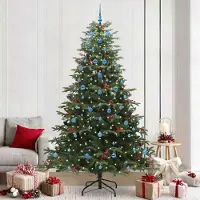 vidaXL "Schlussverkauf" Künstlicher Weihnachtsbaum - Tannenbaum - Kunstbaum moderne - mit 300 LEDs mit Ständer Grün 240 cm C12934