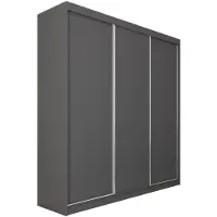 Beautysofa | Kleiderschrank MARIO 240 cm Graphite – Moderner Schrank ohne Spiegel, mit Schiebetüren, Minimalistisches Design