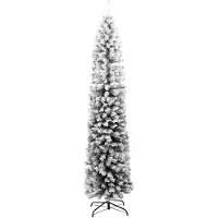 Syfax Künstlicher Weihnachtsbaum Schlank mit Schnee Grün 180 cm PVC