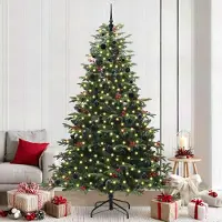 vidaXL "Schlussverkauf" Künstlicher Weihnachtsbaum - Tannenbaum - Kunstbaum moderne - mit 300 LEDs mit Ständer Grün 240 cm C12931