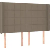 Syfax Kopfteil mit Ohren Taupe 147x16x118/128 cm Stoff