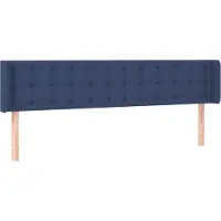 Syfax Kopfteil mit Ohren Blau 163x16x78/88 cm Stoff