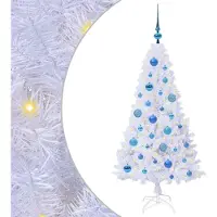 Syfax Künstlicher Weihnachtsbaum Weiß 120 cm PVC und Stahl