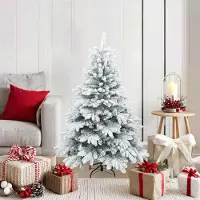 Prolenta Maison Exclusive - Künstlicher Scharnier-Weihnachtsbaum schneebedeckt Weiß 120 cm