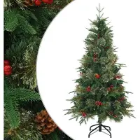 Syfax Künstlicher klappbarer Weihnachtsbaum mit Ständer Grün 150 cm