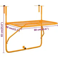 Syfax Balkontisch Gelb 60x40 cm Stahl