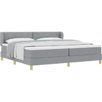 Syfax Boxspringbett mit Kopfteil Hellgrau 200 x 200 cm Stoff