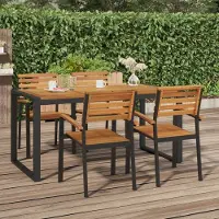 Prolenta Maison Exclusive - Gartentisch mit Beinen in U-Form 160x80x75 cm Massivholz Akazie