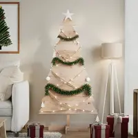vidaXL Design Weihnachtsbaum Holz zum Schmücken 150 cm Massivholz Kiefer, Künstliche Weihnachtsbäume 2024 Neu