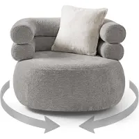 Beautysofa SESSEL Nano, Drehsessel mit runder Form, Hellgrau