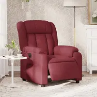 vidaXL "2026 Promotion" Relaxsessel Elektrisch - Einzelsofa - Weinrot Stoff - Couchsessel CC11197
