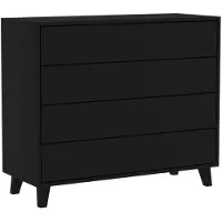 Beautysofa Kommode HOME 80 cm Schwarz - Push-to-Open, ohne Griffe, modernes Sideboard mit 4 Schubladen, Anrichte für Wohnzimmer, Schlafzimmer & Flur