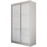 Beautysofa Schrank mit Schwebetüren VIVA 120cm - Kleiderschrank mit Schubkasteneinsätze & Kleiderstangen (Kaschmir)
