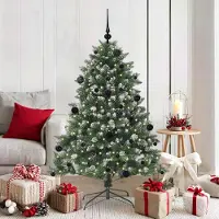 vidaXL "Schlussverkauf" Künstlicher Weihnachtsbaum(1 pc) - Kunstbaum/Tannenbaum - mit 150 LEDs mit Ständer Grün 150 cm C7349