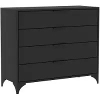 Beautysofa | Kommode HOME 4S 100 cm – Sideboard mit 4 Schubladen, Standschrank in Schwarz, mit Griffen