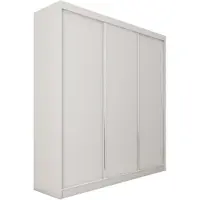 Beautysofa | Kleiderschrank MARIO 180 cm Weiß – Moderner Schrank ohne Spiegel, mit Schiebetüren, Minimalistisches Design