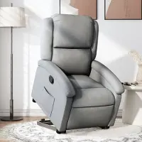 Prolenta Maison Exclusive - Relaxsessel mit Aufstehhilfe Hellgrau Stoff