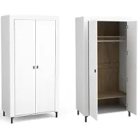 Beautysofa | Drehtürenschrank MONTA, Kleiderschrank mit 2 Türen, Weiß