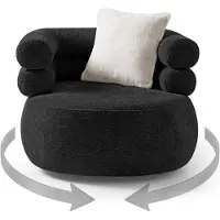 Beautysofa SESSEL Nano, Drehsessel mit runder Form, Schwarz