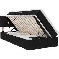 Syfax LED-Speicherbett mit Matratze Schwarz 100 x 200 cm Stoff