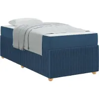 Syfax Bettrahmen mit Matratze Blau 80 x 200 cm Stoff