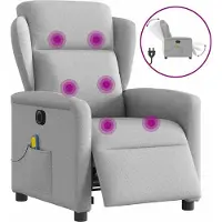 vidaXL Hochwertig Massagesessel Elektrisch Wolkengrau Stoff 3303133