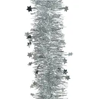 Décoris Girlande mit Sternen versch. Farben Silber
