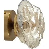 LINDBY Wandlampe Piatra , dimmbar, creme / amber, für Wohn- / Esszimmer, Glas, Modern, Wandleuchte, Wandlampe Innen