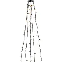 Konstsmide - LED Baummantel mit Ring,für Weihnachtsbaum, 5 Stränge à 50 Dioden , vormontiert, 250 bernsteinfarbene Dioden, 24V Innentrafo, dunkelgrünes Kabel; 6362-820