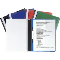 Exacompta 439900B 20x Schnellhefter mit Beschriftungsstreifen aus PVC mit Einschiebung für Hängeregistratur, für DIN A4+, Farben sortiert