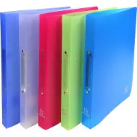 Exacompta 54469E 20x Ringbuch aus PP 700μ mit 2 Ringen 30mm, Rücken 40mm, Chromaline, für Format DIN A4 - Farben sortiert