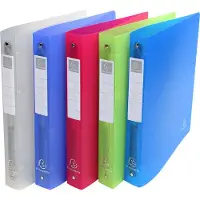 Exacompta 51359E 10x Ringbuch aus PP 700μ mit 4 Ringen 30mm, Rücken 40mm, Chromaline, für Format DIN A4 - Farben sortiert