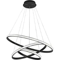 Nova Luce NAGER LED Pendelleuchte Schwarz 62W Warmweiss 120x78cm dimmbar 9481093