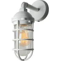 Konstsmide 7355-250 Olbia Wandl. E27 mit Klarglas weiss