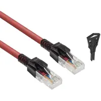 ACT Rotes 5 Meter U/UTP CAT6A LSZH abschließbares Patchkabel snagless mit RJ45-Anschlüssen, 5 m, Cat6a, U/UTP (UTP), RJ-45, RJ-45, Rot