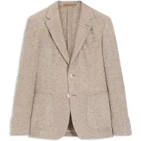 BOSS Regular-Fit Blazer aus gemustertem Leinen-Mix Grösse 46