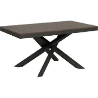 Itamoby Ausziehbarer Tisch 90x160/420 cm Volantis Evolution Walnuss-Anthrazit-Gestell