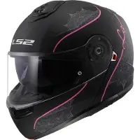 LS2 FF908 Strobe II Lux Matt Schwarz Rosa 06 Klapphelm Größe 3XL