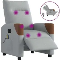Syfax Massagesessel Elektrisch Hellgrau Stoff