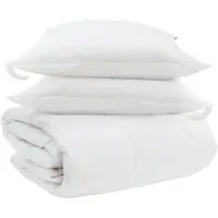 vidaXL Bettdecken Set mit Kissen 3 pcs Weiß Daunenfeder