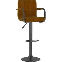 vidaXL Möbel Barhocker für Küche - Tresenhocker - Barstuhl - Braun Samt - Barstühle klassischem Design CLORIS6409927