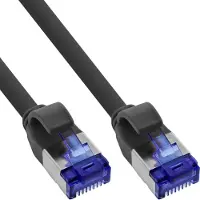 InLine Patchkabel Slim, Cat.6A, S/FTP, TPE (LSZH), PoE, schwarz, 25m, 25 m, Cat6a, S/FTP (S-STP), RJ-45, RJ-45, Schwarz