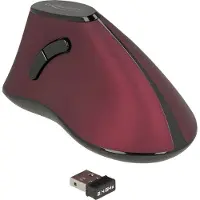DeLOCK 12528, rechts, Optisch, RF Wireless, 1000 DPI, Schwarz, Rot