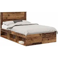 Syfax Bettrahmen Altholz 120 x 190 cm Massives Kiefernholz