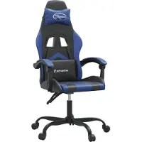 Syfax Gaming-Stuhl Schwarz und Blau Kunstleder